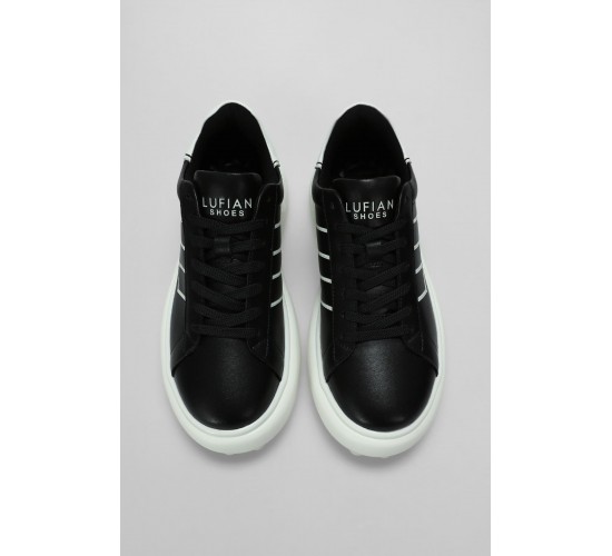 Harold Siyah-Beyaz Erkek Hakiki Deri Spor Ayakkabı / Beden : 43 / Cinsiyet : Erkek