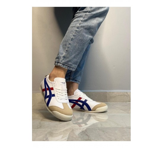 Günlük Bağcıklı Sneaker Beyaz Mavi Kırmızı / Beden : 41 / Cinsiyet : Unisex