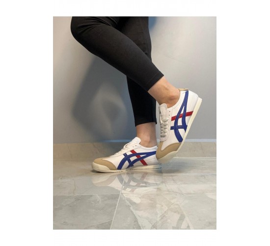 Günlük Bağcıklı Sneaker Beyaz Mavi Kırmızı / Beden : 41 / Cinsiyet : Unisex