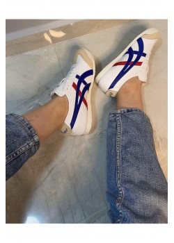 Günlük Bağcıklı Sneaker Beyaz Mavi Kırmızı / Beden : 36 / Cinsiyet : Unisex