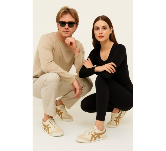 Bej Kahve Unisex Sneaker Günlük Spor Ayakkabı / Beden : 36 / Cinsiyet : Kadın / Kız