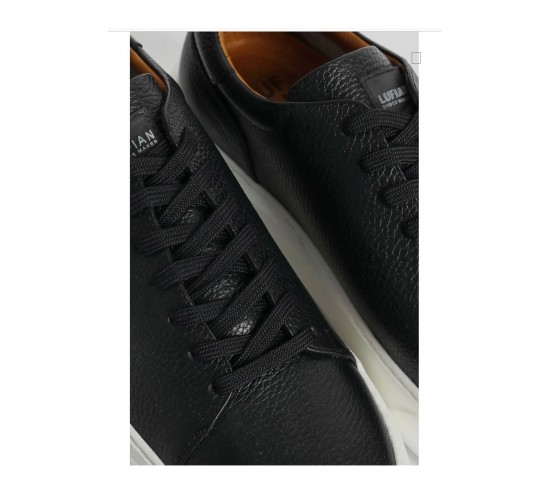 LUFİAN TOMMY ERKEK DERİ SNEAKER SİYAH AYAKKABI / Beden : 44 / Cinsiyet : Erkek