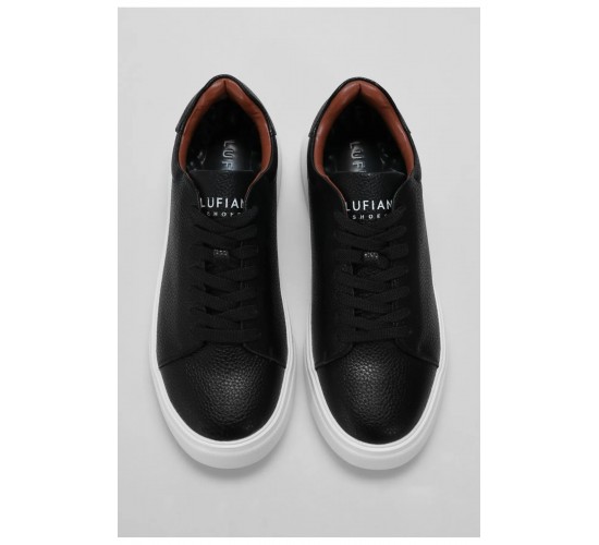 LUFİAN TOMMY ERKEK DERİ SNEAKER SİYAH AYAKKABI / Beden : 44 / Cinsiyet : Erkek