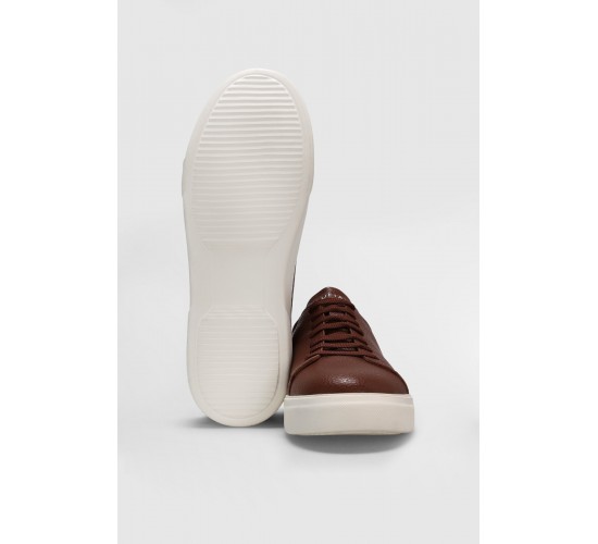 Tommy Casual Deri Erkek Sneaker Ayakkabı TABA BEYAZ / Beden : 43 / Cinsiyet : Erkek