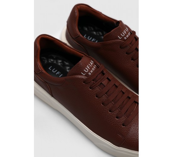 Tommy Casual Deri Erkek Sneaker Ayakkabı TABA BEYAZ / Beden : 43 / Cinsiyet : Erkek