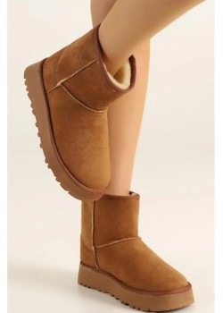 Orta Boy Kürklü Bilekten (8 cm Yükseklikte) Kalın Dolgu Kaymaz (4 Cm Yükseklikte) Tabanlı Uggy Bot / Beden : 36 / Cinsiyet : Kadın / Kız