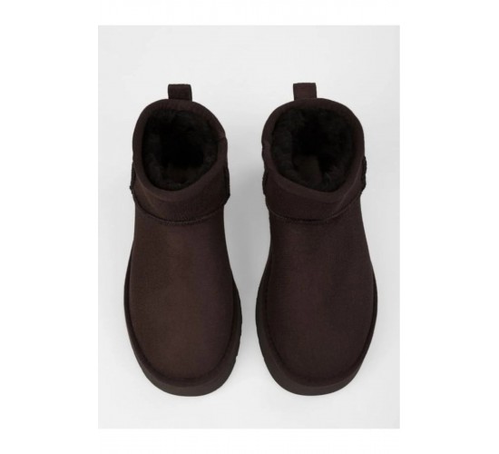 Bilekte Kısa Süet İçi Mini Kadın Kürklü Kalın Dolgu Kaymaz Tabanlı Uggy Bot / Beden : 38 / Cinsiyet : Kadın / Kız