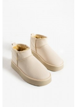 Kalın Dolgu Kaymaz Tabanlı Uggy Bilekte Kısa Süet İçi Mini Kadın Yünlü Bot / Beden : 37 / Cinsiyet : Kadın / Kız