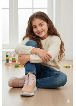 29177 Siyah - Kahverengi Kız Çocuk Fermuarlı Bot / Beden : 31 / Cinsiyet : Kadın / Kız