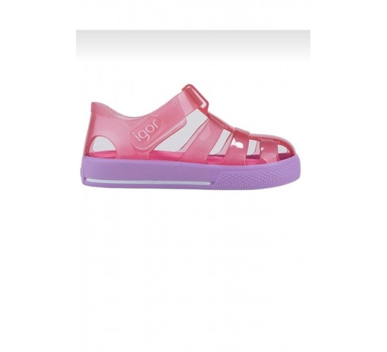 S10270 Bicolor Star Çocuk Sandalet Fuşya Mor / Beden : 21 / Cinsiyet : Kadın / Kız