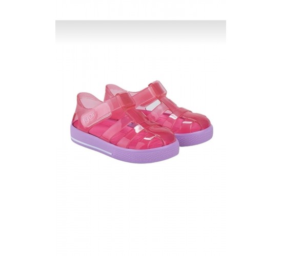 S10270 Bicolor Star Çocuk Sandalet Fuşya Mor / Beden : 21 / Cinsiyet : Kadın / Kız