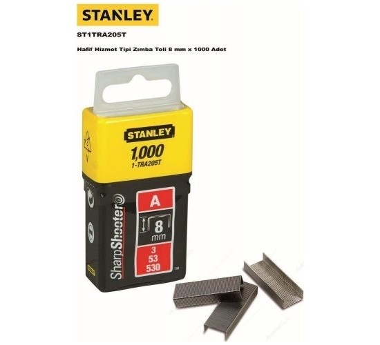 Stanley 1-TRA204T A Serisi Hafif Hizmet Zımba Teli 6 mm, 3253561053887