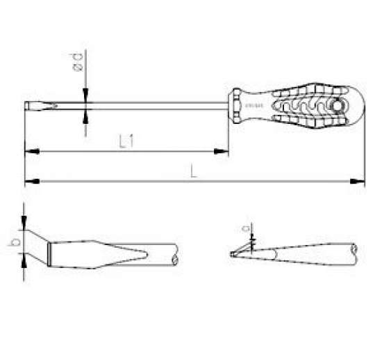 İzeltaş 4100177175 Kraft Serisi Düz Uçlu Tornavida 7x175, 8691150511618