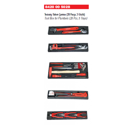 İzeltaş 8420 00 5028 Tesisatçı Takım Çantası 28 parça, 8691150946076