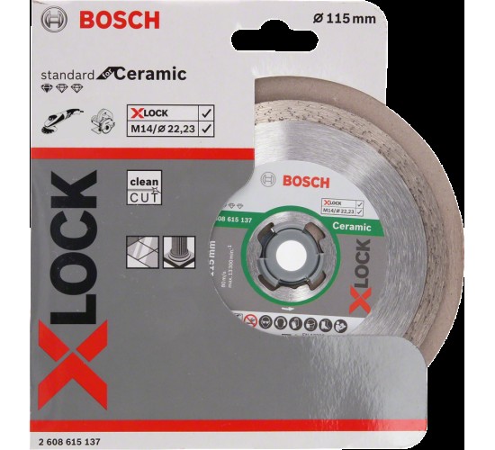 Bosch X-LOCK Standard Seri Seramik İçin Elmas Kesme Diski 115 mm, 3165140933353