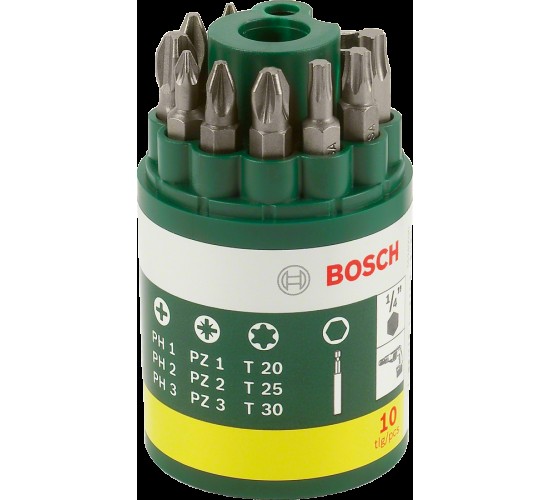 Bosch 10 Parça Vidalama Ucu Seti (PH+PZ+T), 3165140415705
