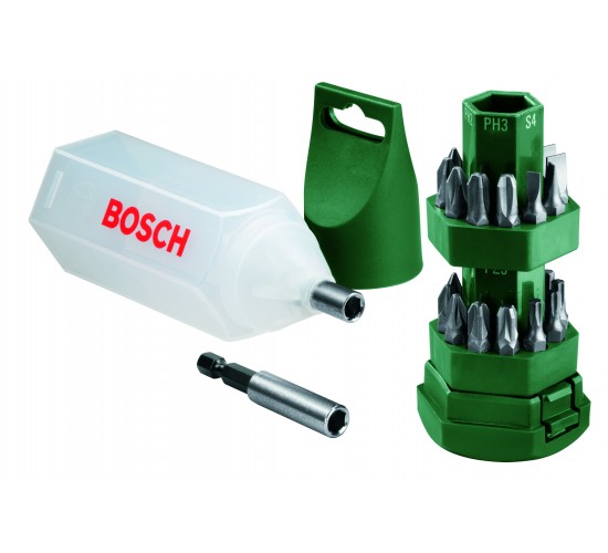 Bosch 25 Parça Vidalama Seti (Tornavida Fonksiyonlu Kutu), 3165140416214