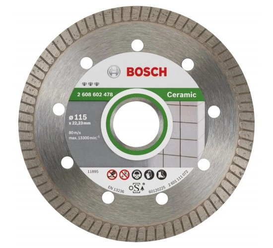 Bosch Best Serisi Seramik İçin Extra Temiz Kesim Turbo Segman  Elmas Kesme Diski 115 mm, 31651405180