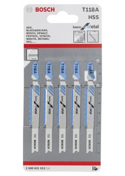 Bosch Ekonomik Seri Metal İçin T 118 A Dekupaj Testeresi Bıçağı - 5'Li Paket