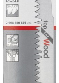 Bosch Top Serisi Ahşap için Panter Testere Bıçağı S 1531 L - 5'li
