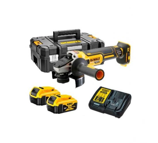 Dewalt DCG405P2 18V 5.0 Ah Li-ion 125 mm Kömürsüz Çift Akülü Avuç Taşlama