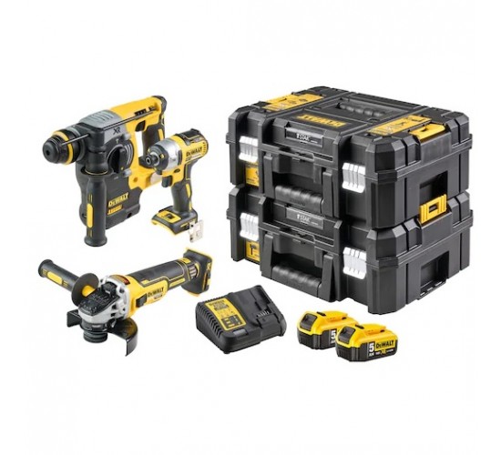 Dewalt DCK305P2T 18V XR 5.0 AH LI-ION Kömürsüz Kombinasyon 3 Parça Kit