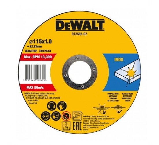 Dewalt DT3506 Metal Kesme Diski 115 x 1.0 x 22.23 mm
