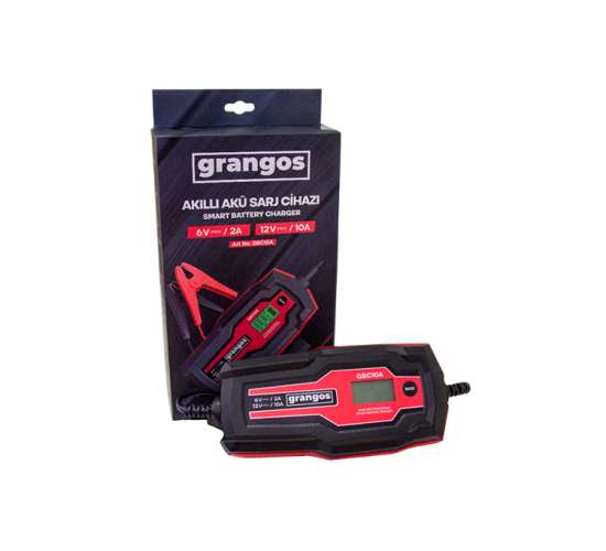Grangos GBC10A 6V / 12V 180 AH Akıllı Dijital Akü Şarj ve Bakım Cihazı, 8683347921140