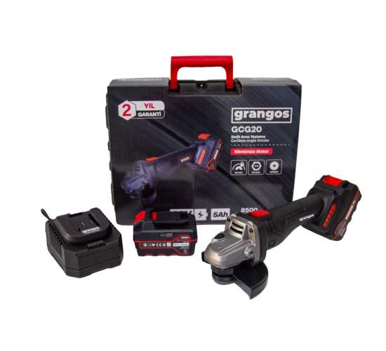 Grangos GCG20-F2 20V 5 Ah Çift Akülü Avuç Taşlama, 8683347921072