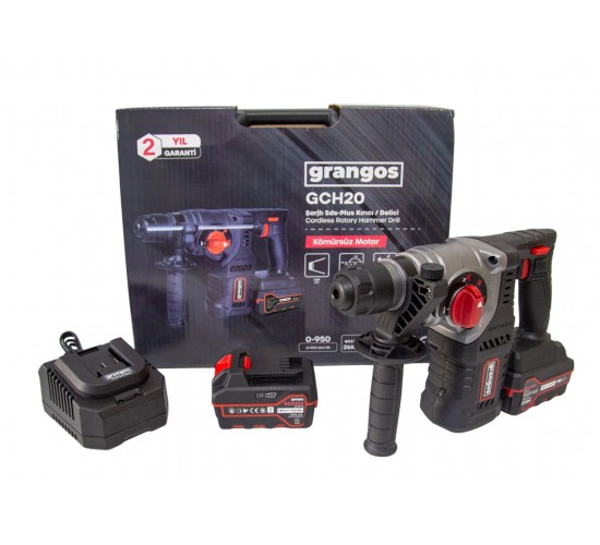 Grangos GCH20-F2 20V 5 Ah Çift Akülü SDS-Plus Kırıcı/Delici