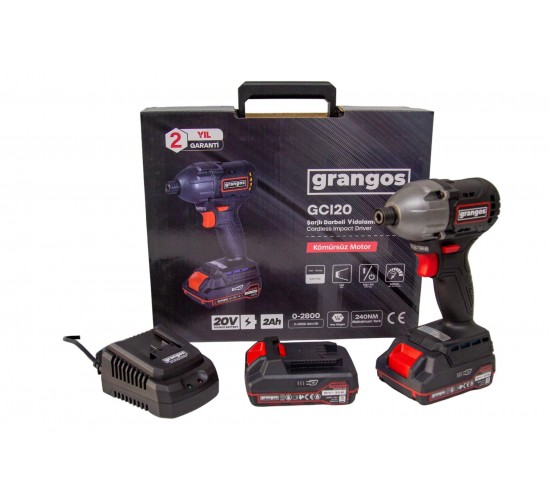 Grangos GCI20-T2 20V 2 Ah Çift Akülü Darbeli Vidalama