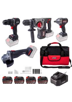 Grangos GCKIT204-F4 20V Kömürsüz Akülü Set – Darbeli Matkap, Somun Sıkma, Avuç Taşlama, Kırıcı Delici – 4×5.0Ah Akü, Hızlı Şarj, Çanta, Aksesuar Hediyeli Grangos GCKIT204-F4 20V Kömürsüz Akülü Set – Darbeli Matkap, Somun Sıkma, Avuç Taşlama, Kırıcı Delici – 4×5.0Ah Akü, Hızlı Şarj, Çanta, Aksesuar Hediyeli