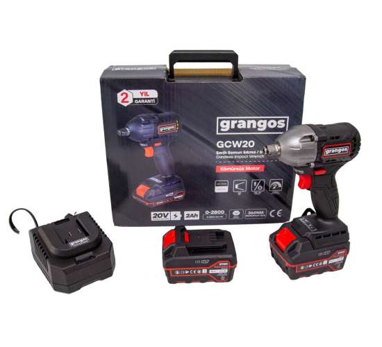 Grangos GCW20-F2 20V 5 Ah Çift Akülü Somun Sıkma, 8683347921041