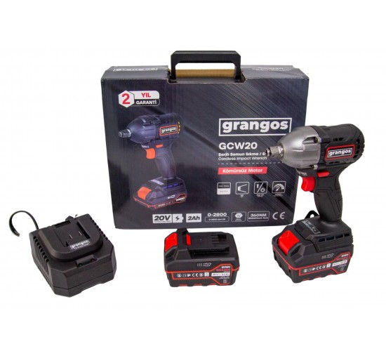 Grangos GCW20-F2 20V 5 Ah Çift Akülü Somun Sıkma