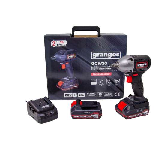 Grangos GCW20-T2 20V 2 Ah Çift Akülü Somun Sıkma, 8683347921034