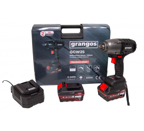 Grangos GCW25-F2 20V 5 Ah Çift Akülü Somun Sıkma
