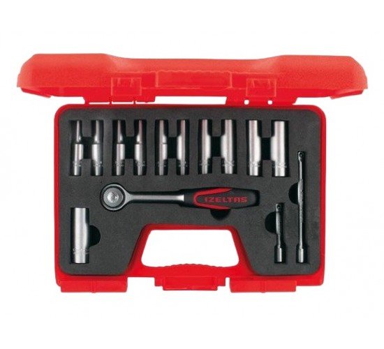 İzeltaş 1107006014 1/4" Altı Köşe Derin Lokma Takımı 14 Parça