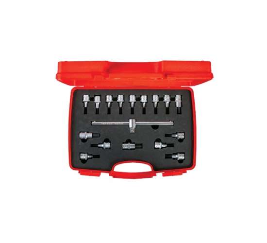 İzeltaş 1113006017 1/2'' Lokmalı Allen ve Star (Torx®) Uç Takımı 17 Parça, 8691150223504