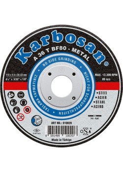 Karbosan 910020 Metal Kesme Diski 115 x 2.5 x 22.23 mm - 50'li Paket