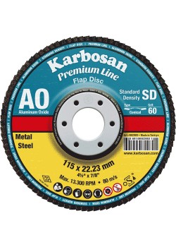 Karbosan 982980 Premium Line AO Standart Yoğunluk Flap Disk 115 mm 60 Kum - 10'lu Paket